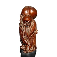 vintage wooden carved wood carving god of longevity buddha statue home decor art gift mini souvenir amusing