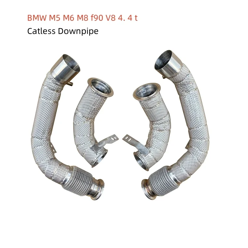 High Performance Suitable for BMW M5 M6 M8 f90 V8 4.4T Exhaust Head Direct Flow Heat Insulation Catless Downpipe