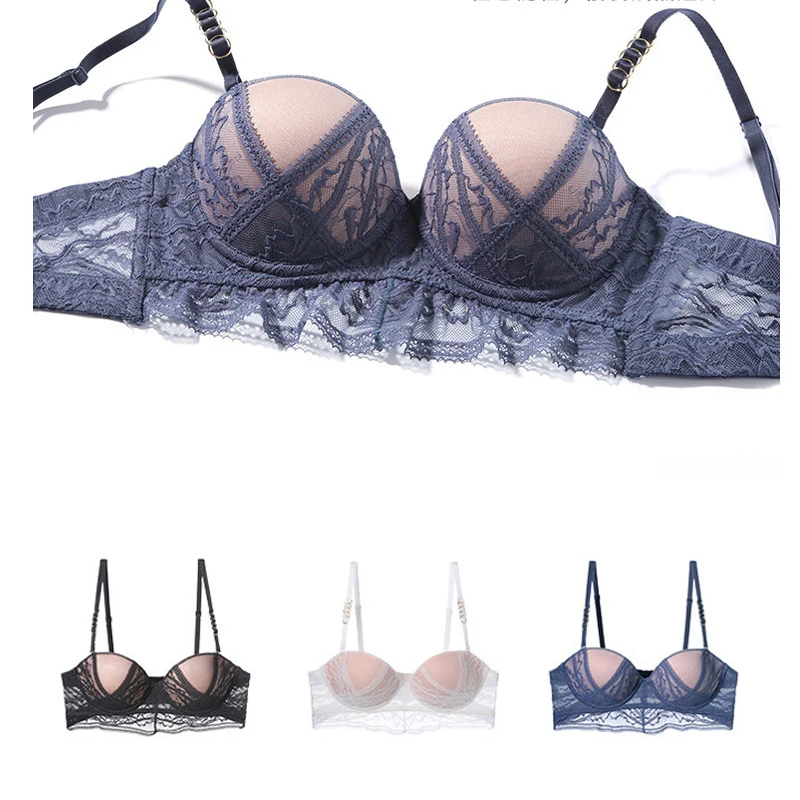 AMYQSL 2022 new lace underwear women seamless sexy bra super push-up bra gather plus size bra