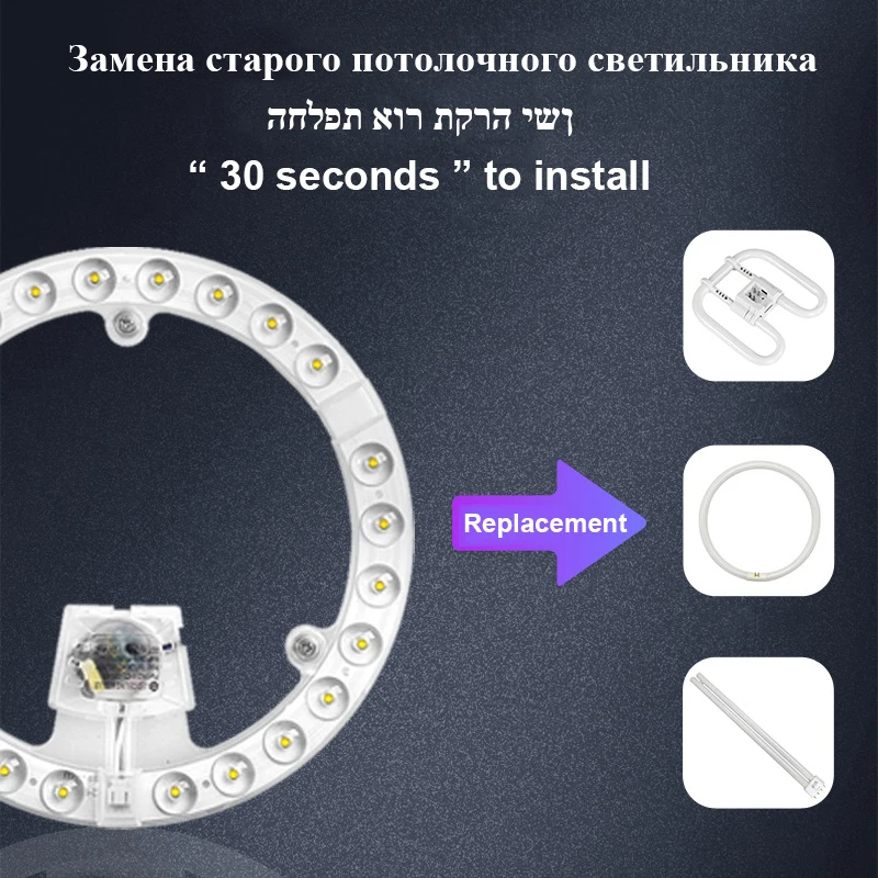 Светодиодный модуль 220 В потолочный светильник Светодиодная панель 12 Вт 18 24 36