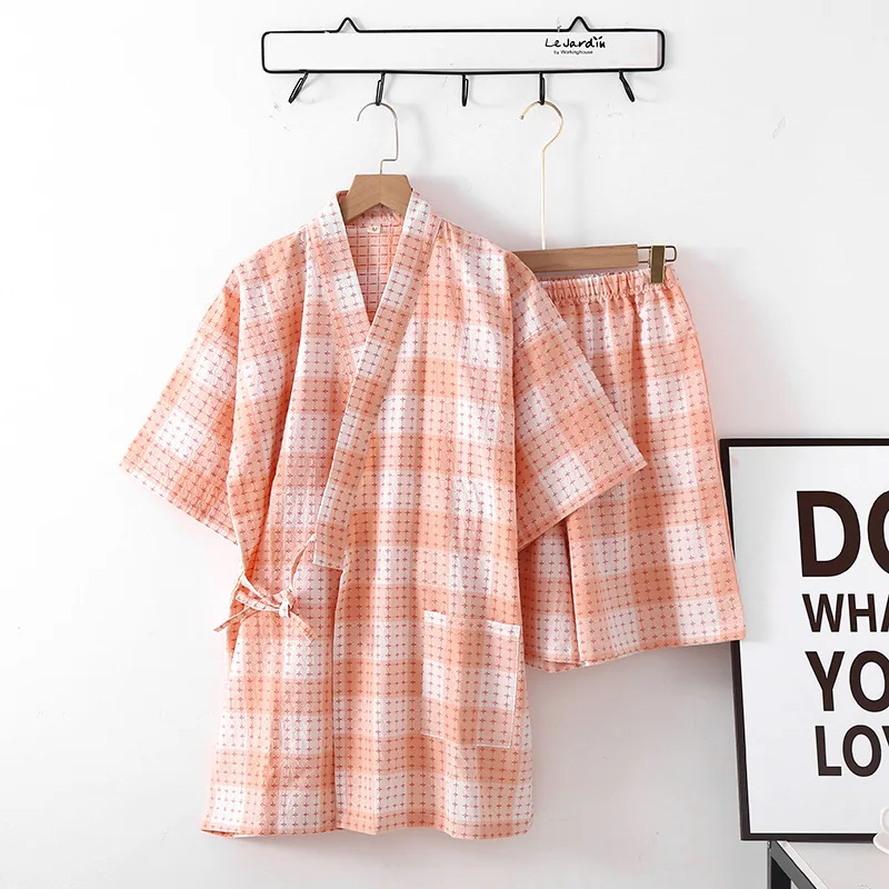 

Халат-кимоно Женский хлопковый с короткими рукавами и шортами