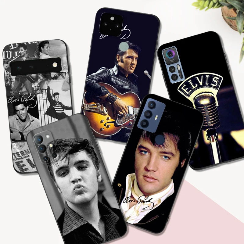 Флейта для oneplus 8 pro 8t 9 9R Nord 2 ce N10 N20 SE N100 N200 4G Черный чехол ТПУ Elvis Presley Kiss Luxury