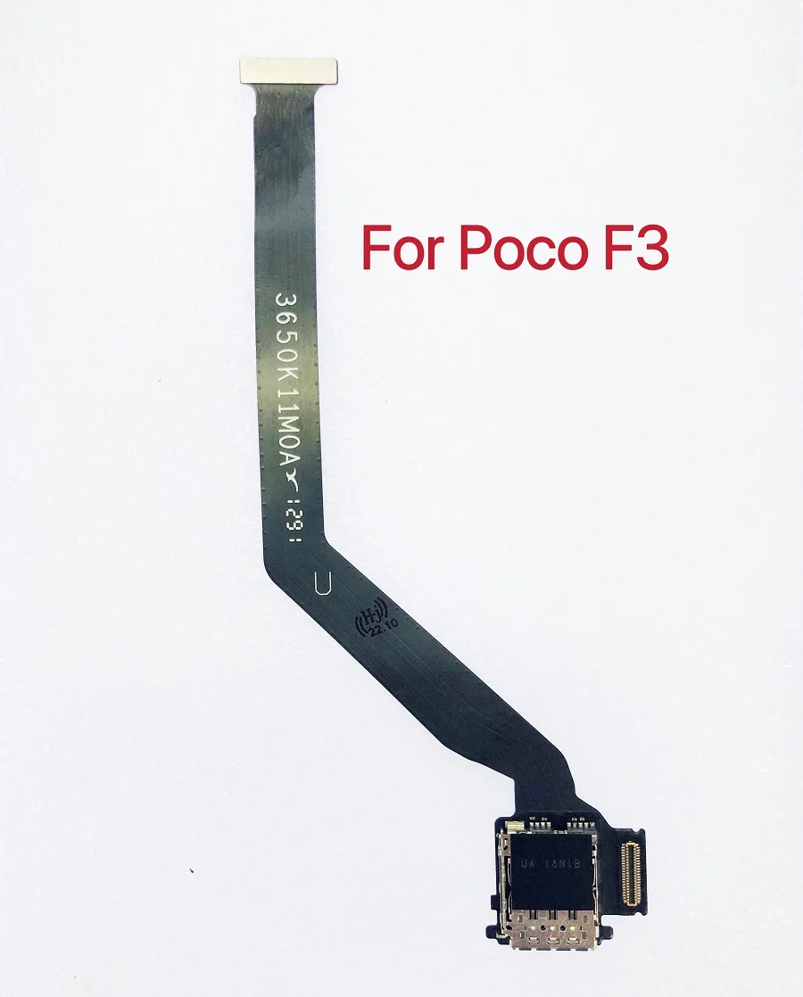 

High Quality For Xiaomi Poco F3 Sim Card Reader Connector Flex Cable LCD Screen Connect Mainboard Extended Flex Cable Parts