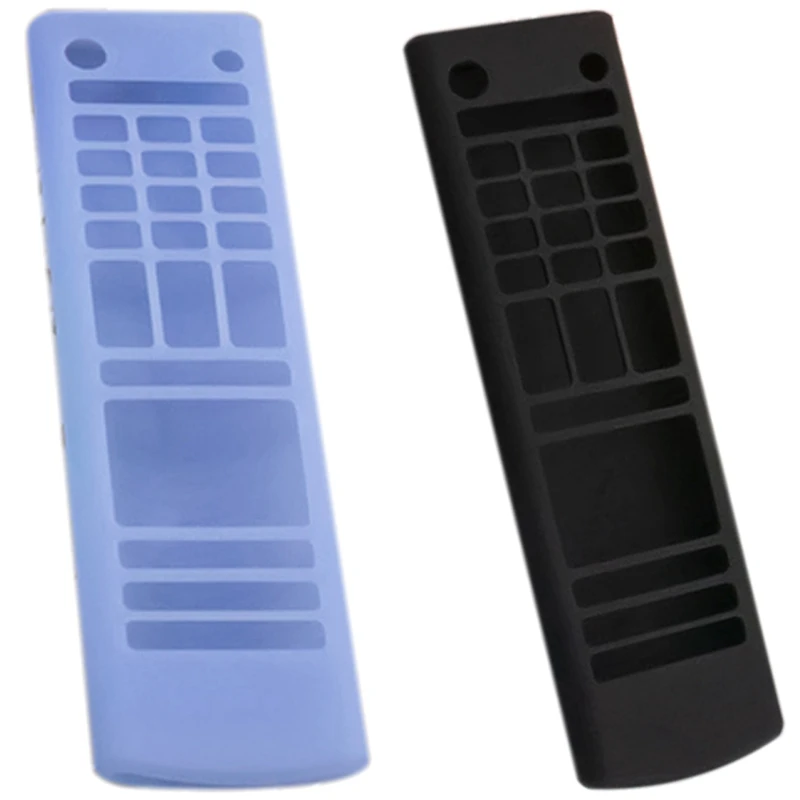 

2 Pcs Silicone Case for LG Smart TV Remote Control AKB75095307 Shockproof Holder Cover, Black & Luminous Blue
