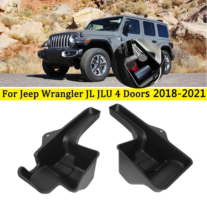 

For Jeep Wrangler JL JLU Sahara Rubicon 2018-2021 Rear Side Storage Box Tray Stowing Tidying Rear Trunk Organizer Interior Parts