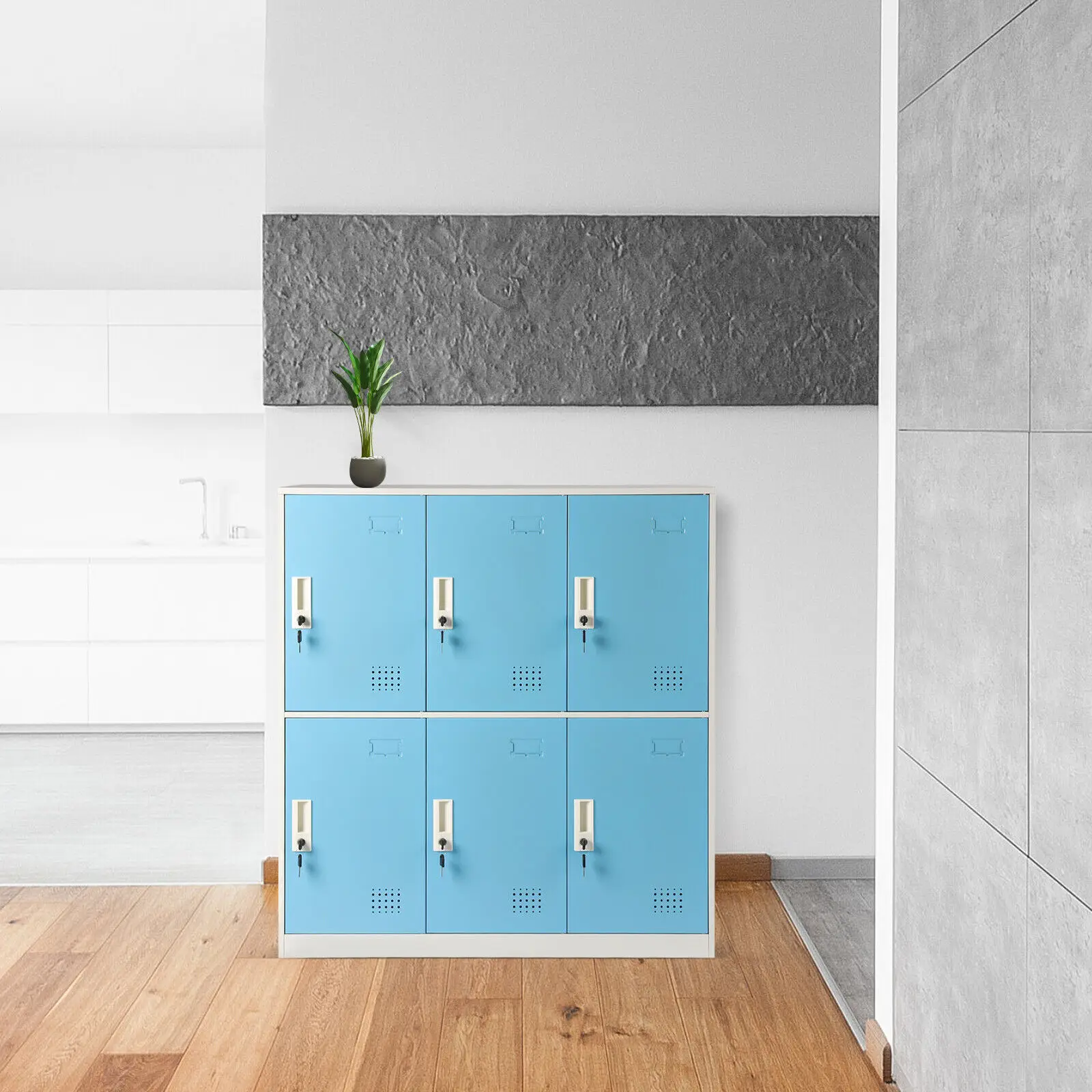 

Metal Storage Locker Steel Storage Cabinet W/ 12 Keys Office Filing Steel