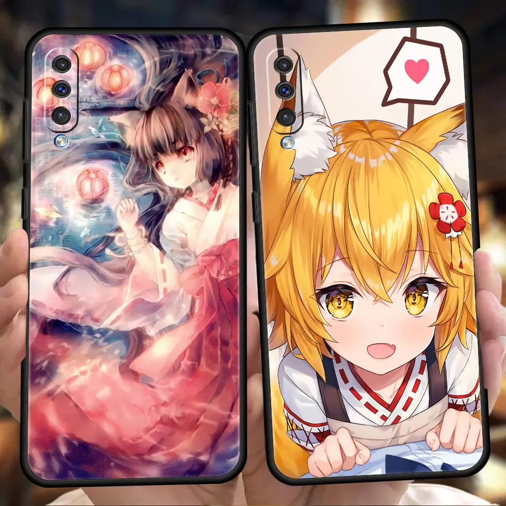 

Japanese Kitsune Phone Case for Samsung Galaxy A12 A22 A02 A03 A03S A50 A70 A40 A10 A20 A30 Luxury Silicone Soft Cover Shell