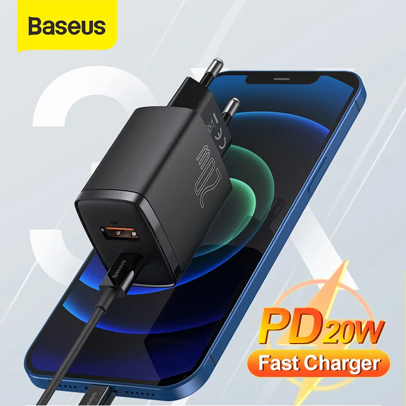 Сетевое зарядное устройство Baseus с двумя USB-портами и поддержкой быстрой зарядки 20