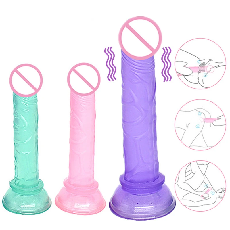 Дешевая Анальная пробка фаллоимитатор женская присоска желеобразный пенис