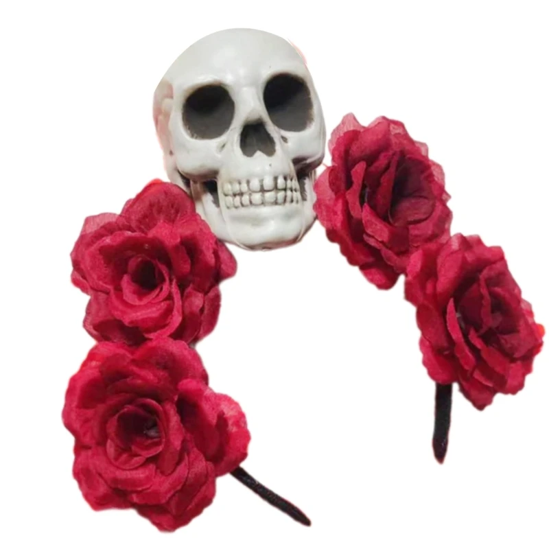 Повязка на голову с черепом ведьмы готический головной убор для невесты Хэллоуин