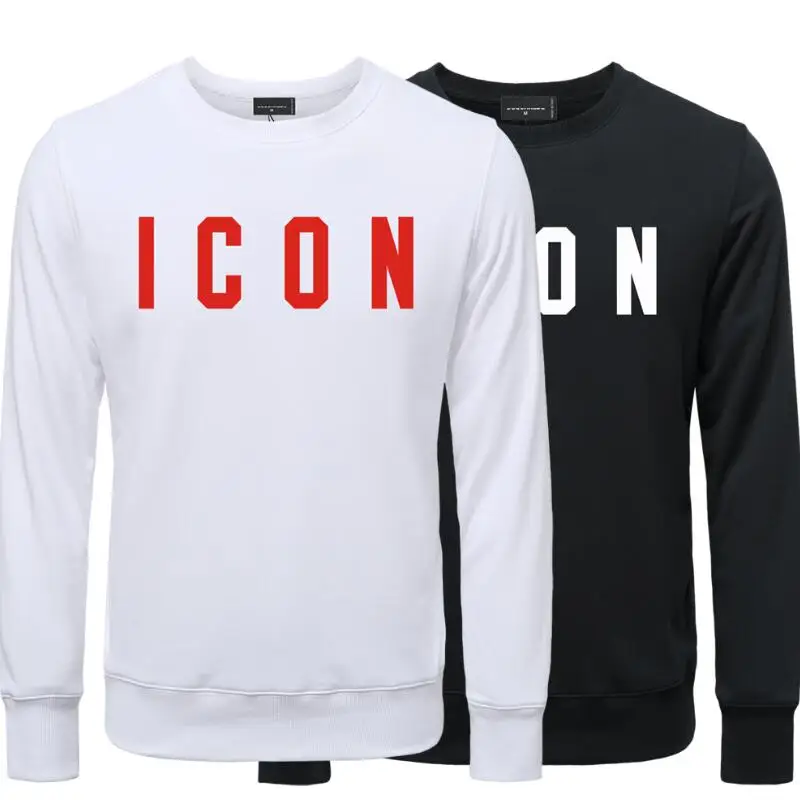 

ICON Men's Fashion Casual Letter Print Round Neck Pullover Casual Top Sweatershirt IC-WY003
