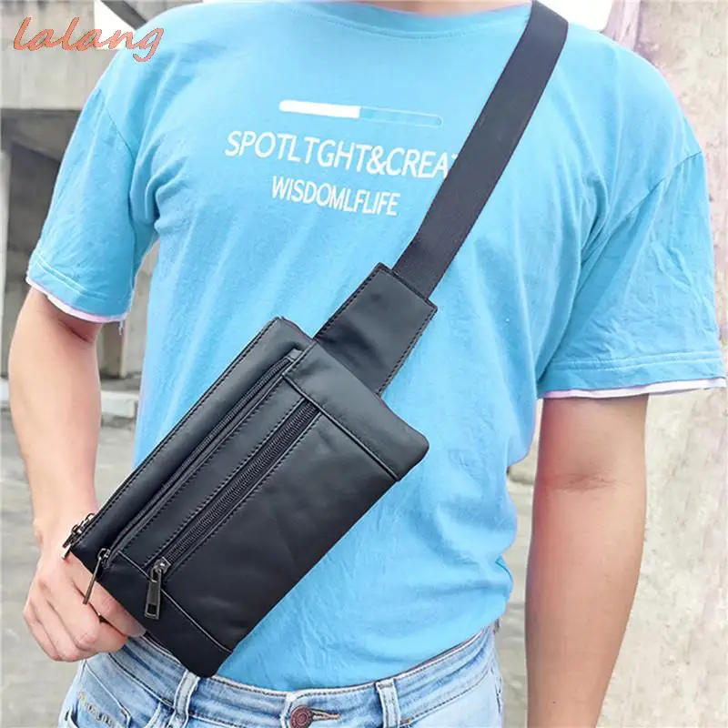 

Men Waist Bag Pack Travel Purse Casual Men's Leather Belt Bags Heuptas Hip Bags Male Fanny Pack Leather Waist Bag For Men Hot