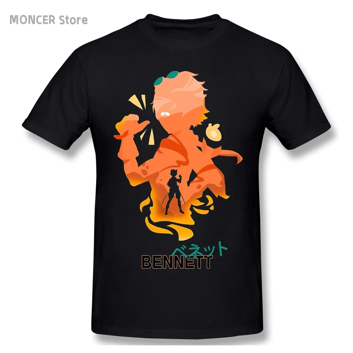 

Men Genshin Impact Bennett T Shirts Anime Game Pure Cotton Clothes Funny Short Sleeve Round Collar Tees Gift Idea T-Shirts
