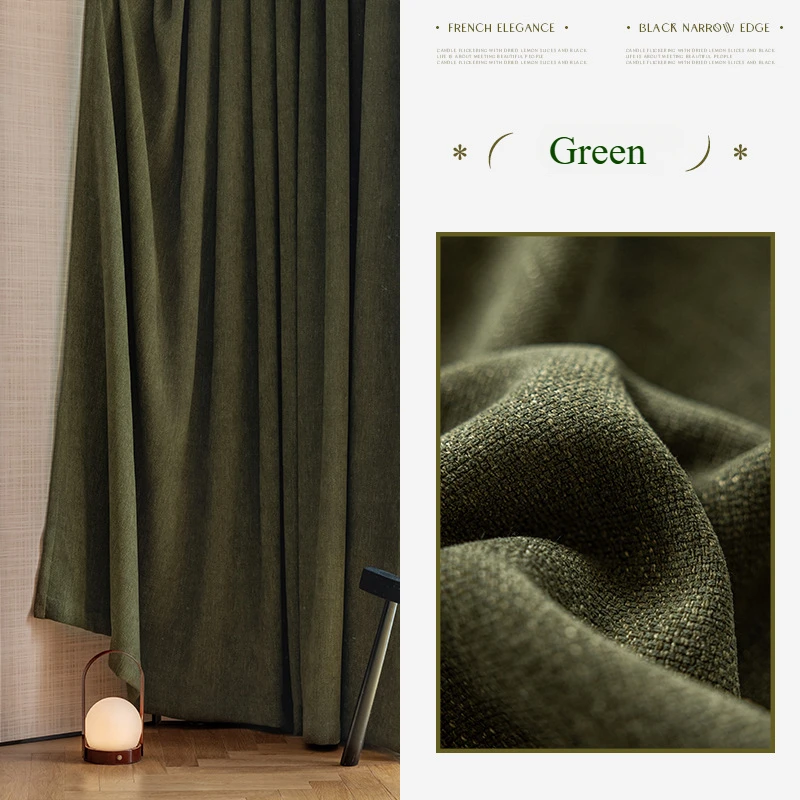Черная хлопковая и льняная занавеска для гостиной спальни столовой средний
