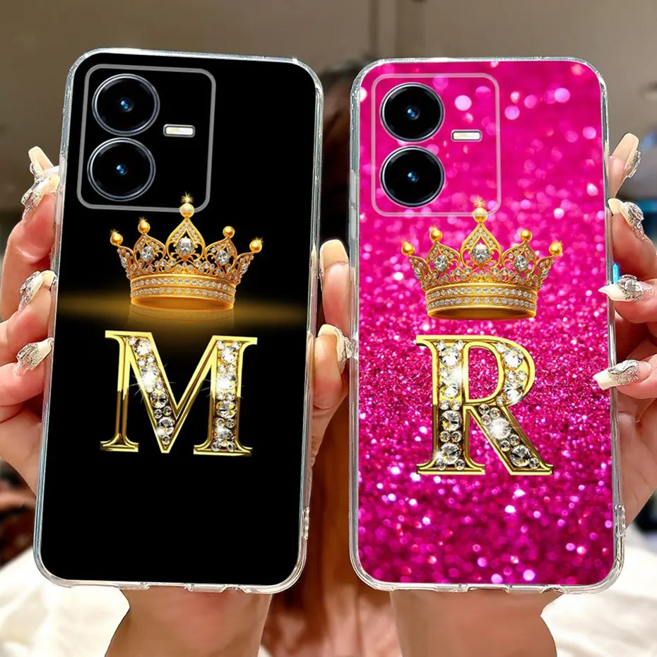 Модный чехол для телефона с буквенным принтом Vivo Y22 Y22s Y22t V2206 V2207 тонкая задняя