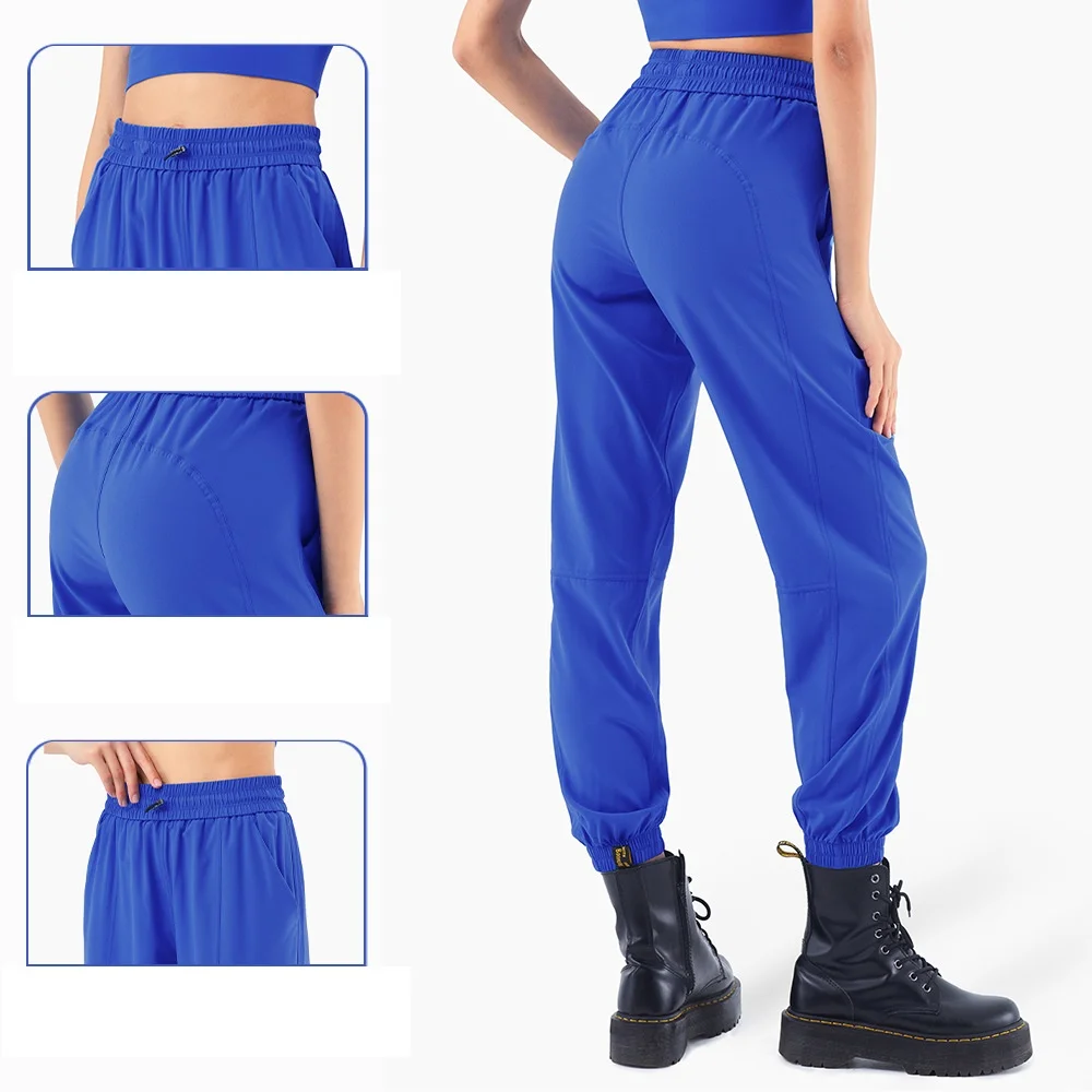 

Top Women Sun Protection Pants Drawstring High Waist Gym Fitness Pants Loose Casual Tie Foot Fashion Running Sports Pants Breath