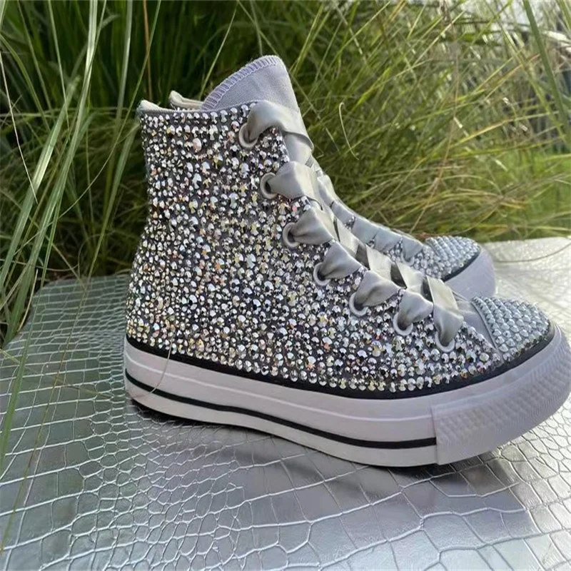 

Кеды ручной работы на заказ, белые яркие аксессуары из искусственной кожи с кружевом, холщовая обувь, спортивная повседневная обувь унисекс, 35-46