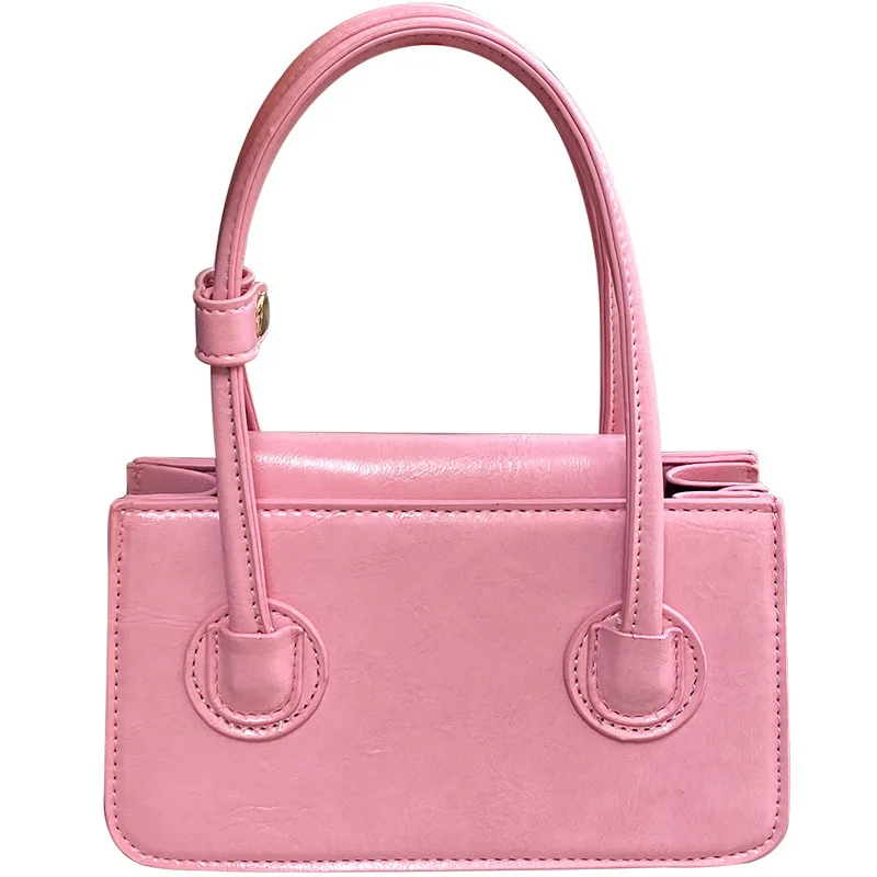 Fashion Pink Small Square Handbag Female Clutch Purse 2023 New Simple Ladies Messenger Bag Solid Color Female Crossbody Bag