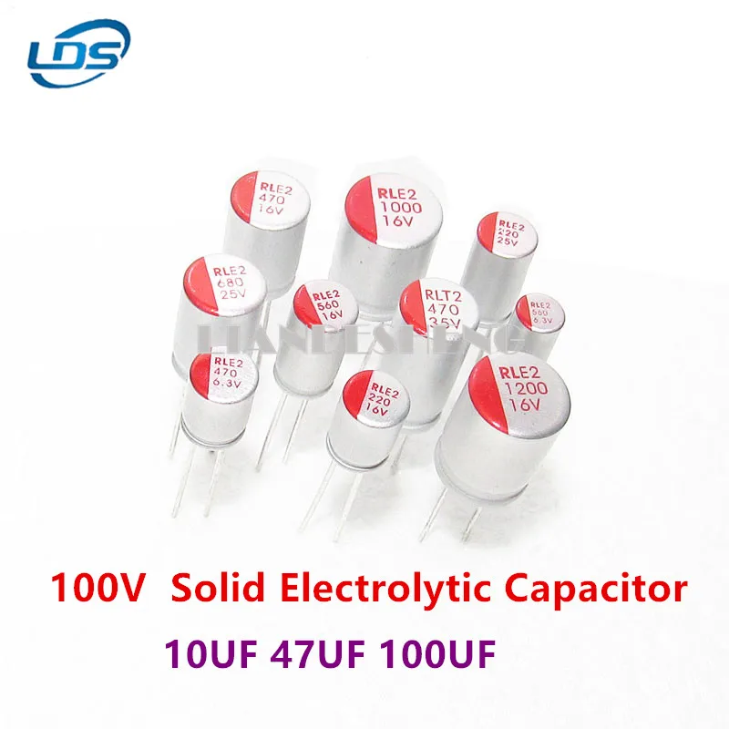 

10PCS DIP Solid Electrolytic Capacitor 100V 10UF 47UF 100UF