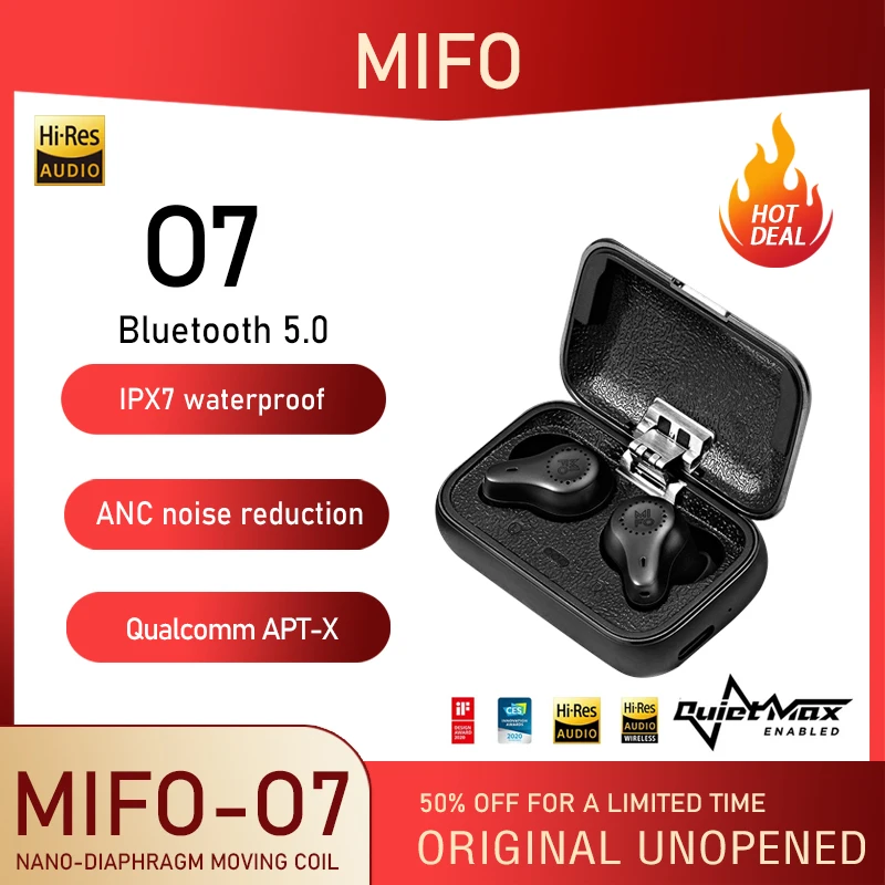 

Mifo O7 Double Balanced mini Earphones True Wireless Earbuds Noise Reduction V5.0 TWS Bluetooth Aptx Sport Waterproof Earphone