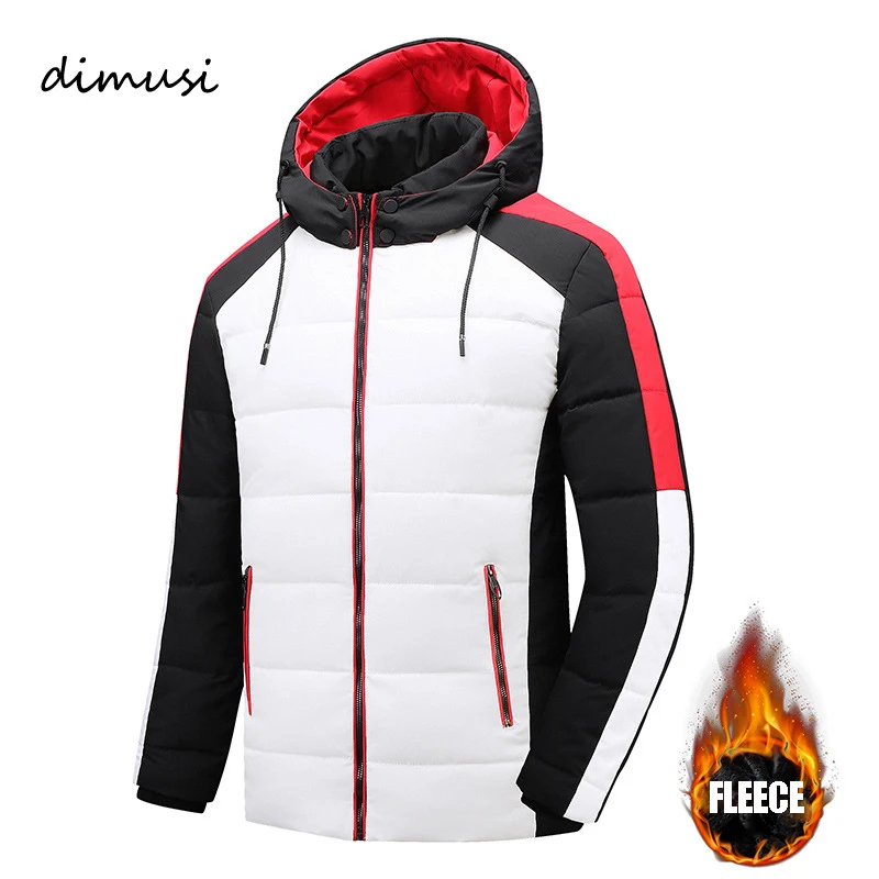 

DIMUSI Winter Men's Fleece Thermal Jackets Fashion Men Thicked Warm Hooded Coats Casual Classic Outdoor Jackets Mens Clothing