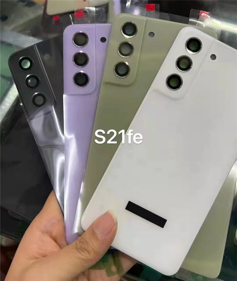

Корпус S21FE для Samsung Galaxy S21 FE 5G G990 6,4 ", ремонт крышки аккумулятора, замена задней крышки телефона, задняя крышка с логотипом, объектив камеры
