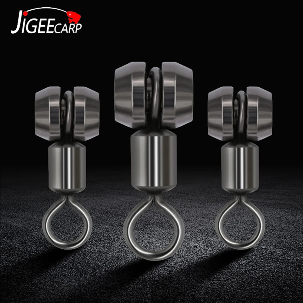 

JIGEECARP 20PCS 3 Way Barrel Cross Fishing Swivel Heavy Duty Ball Bearing Connector Saltwater Carp Fishing Tackle Accessories