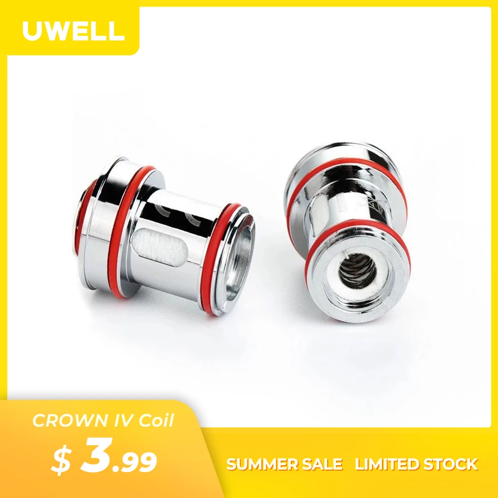 

UWELL 4 шт./упак. Crown 4 Сменная катушка с двойной сеткой SS904L UN2 Головка катушки 0,2/0,23/0,4 Ом для Crown 4 Электронный сигаретный бак