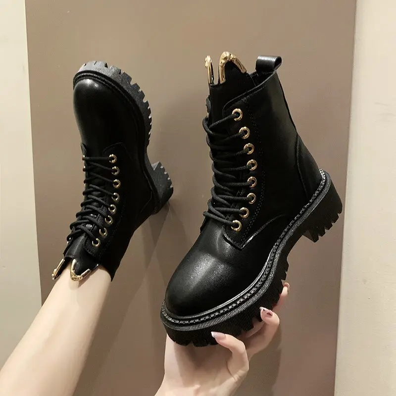 

Autumn Boots Women Motorcycle Shoes Platforms Ankle Boots Fashion Loveliness Platforms Martin Boots Woman Boots Shoes Women