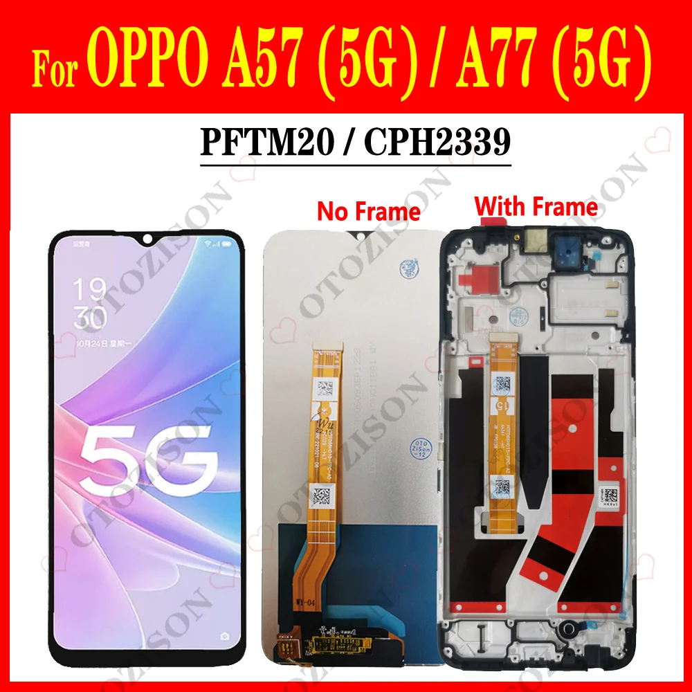 ЖК-дисплей 6 56 дюйма для OPPO A77 5G CPH2339 с рамкой A57 PFTM20 сенсорный дигитайзер датчик в