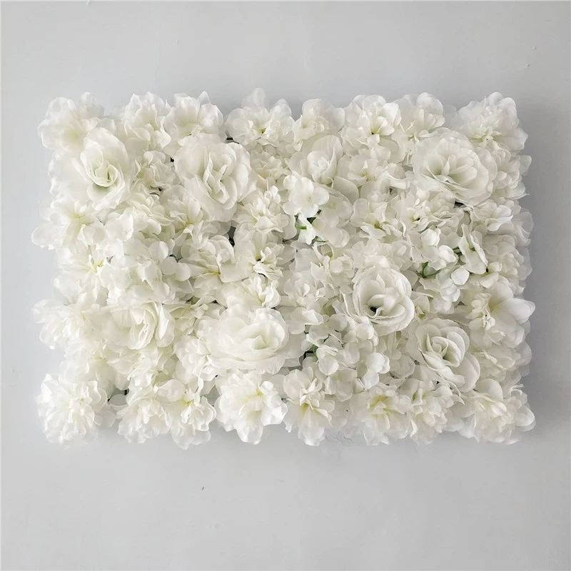 Artificial Flower Wall Backdrop Romantic DIY White Color Wedding Decoration Birthday Party Shop Window Flowers Wall Panels Decor