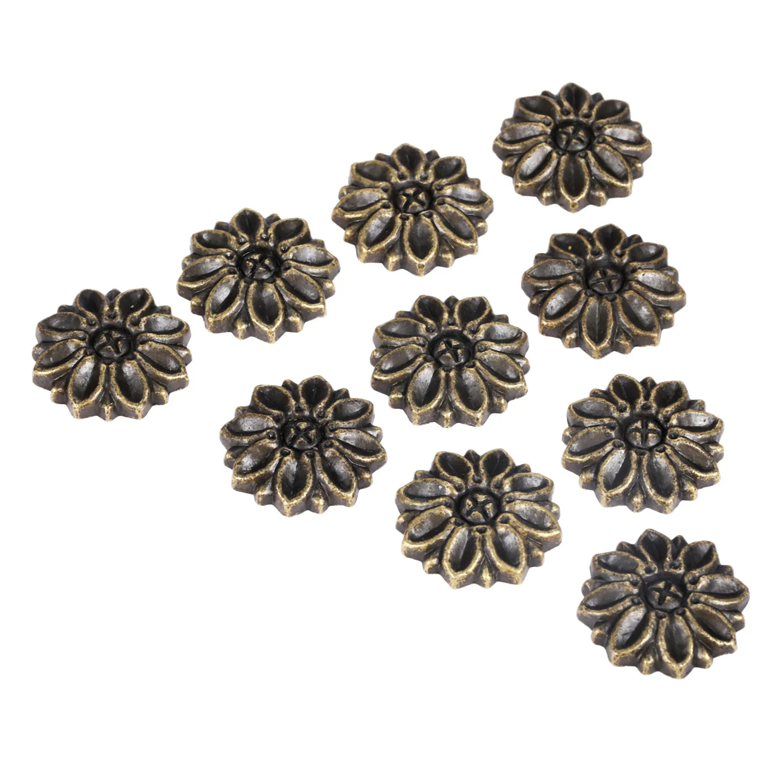 

100Pcs 23*5mm Zinc Alloy Flower Decorative Protectors Corner Bracket Embellishment Scrapbook Bulbs Upholstery Nails Tack Tablets