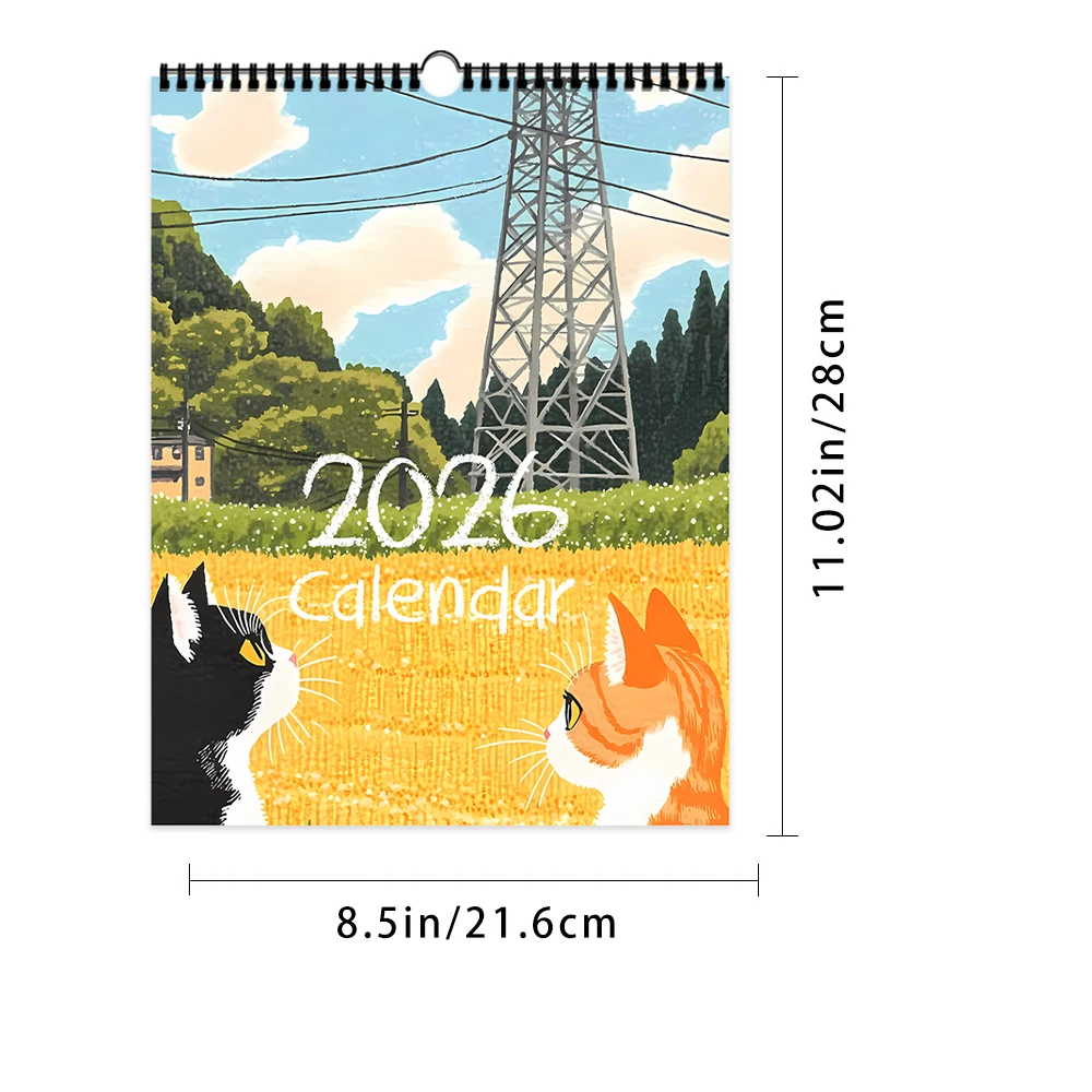 

Настенный календарь 2026 год с иллюстрациями кошек