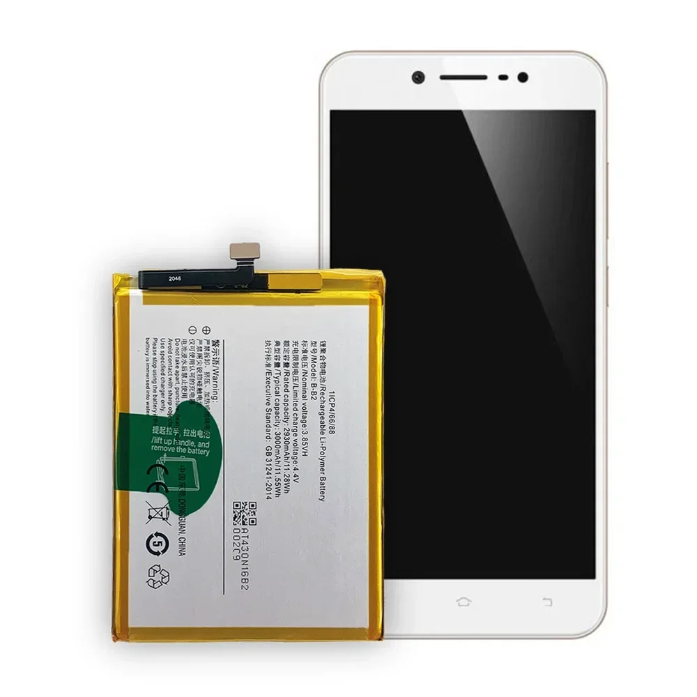 Аккумулятор большой емкости B-B2 для VIVO 3000 мАч 1609 1713 1612 Y65 Y66 Y66i Y67 V5 Lite Y67L V5S литиевый