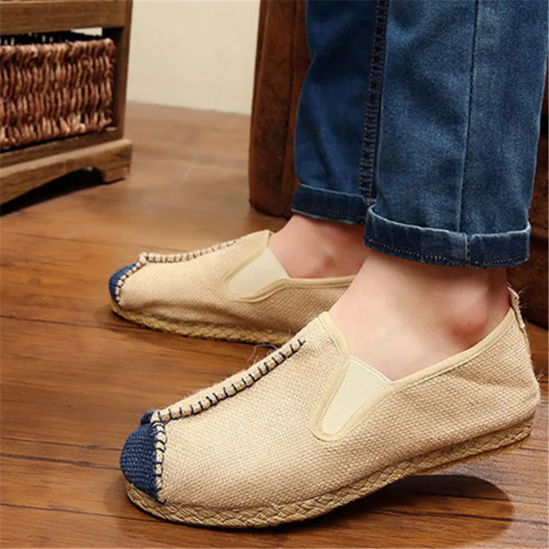 

Mens Shoes Casual Male Breathable Canvas Shoes Men Chinese Fashion 2022 Soft Slip On Espadrilles For Men Loafers Driving Shoes