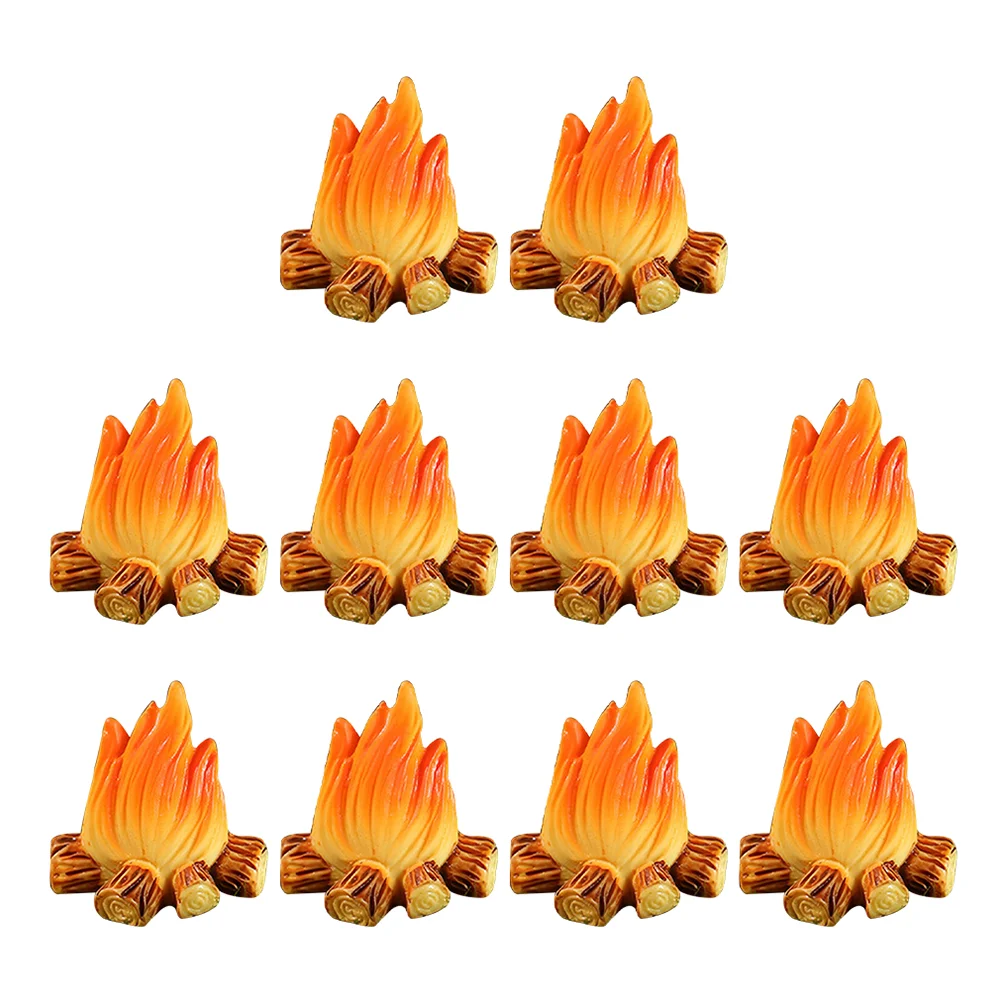 

Campfire Fake Fire Model Resin Flame Artificial Micro Miniatures Fireplace Halloween Landscaping Log Mini Ornament Miniature