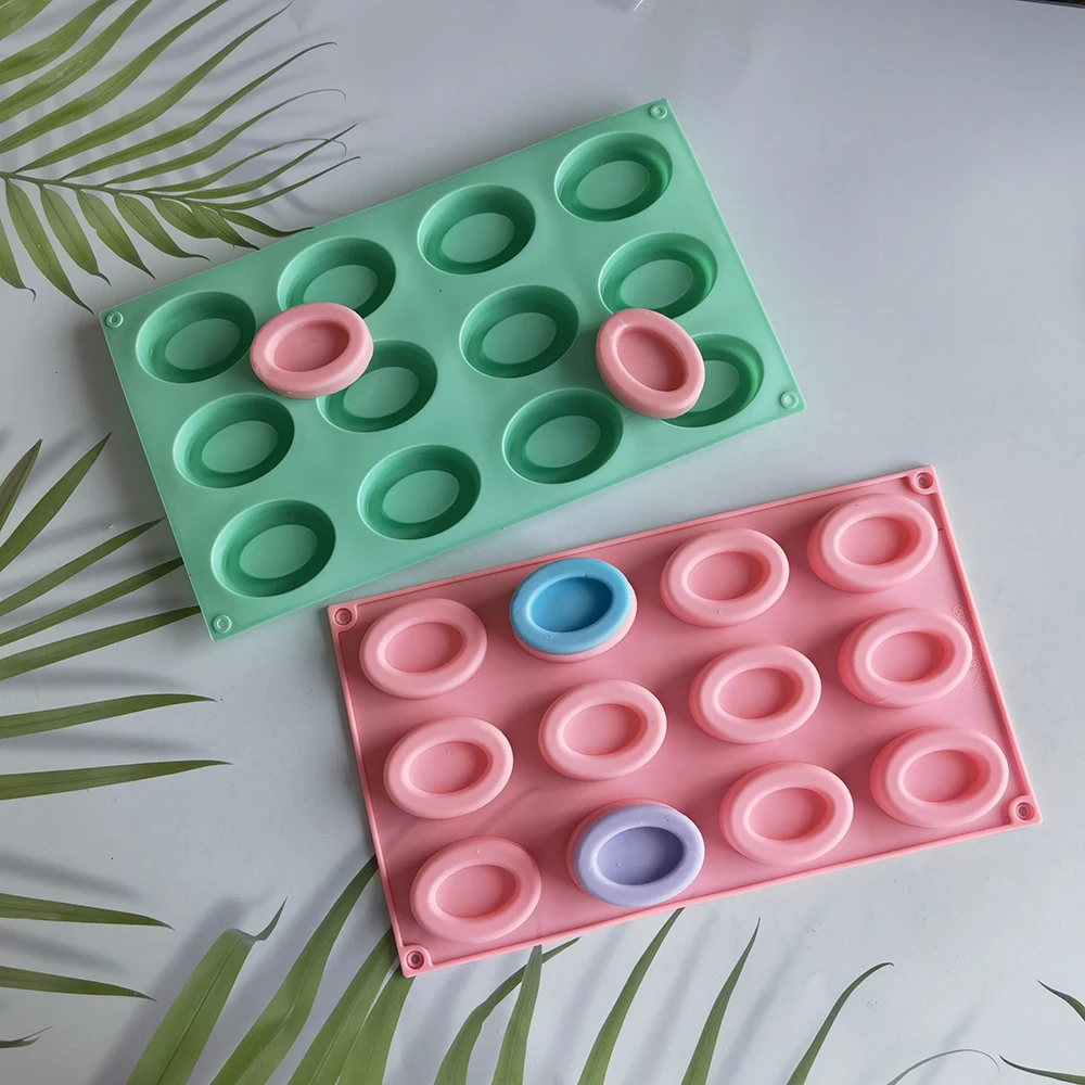 

12-cavity Silicone Oval Doughnut Mold Muffin Cupcake Chocolate Pancake Moulds for Baking Mini Dessert Kitchen DIY Baking Tools