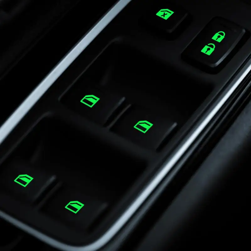 

Car Window Button Luminous Sticker Window Lifter Switch Night Fluorescent Decals Car Interior Stickers Car Auto Accessories