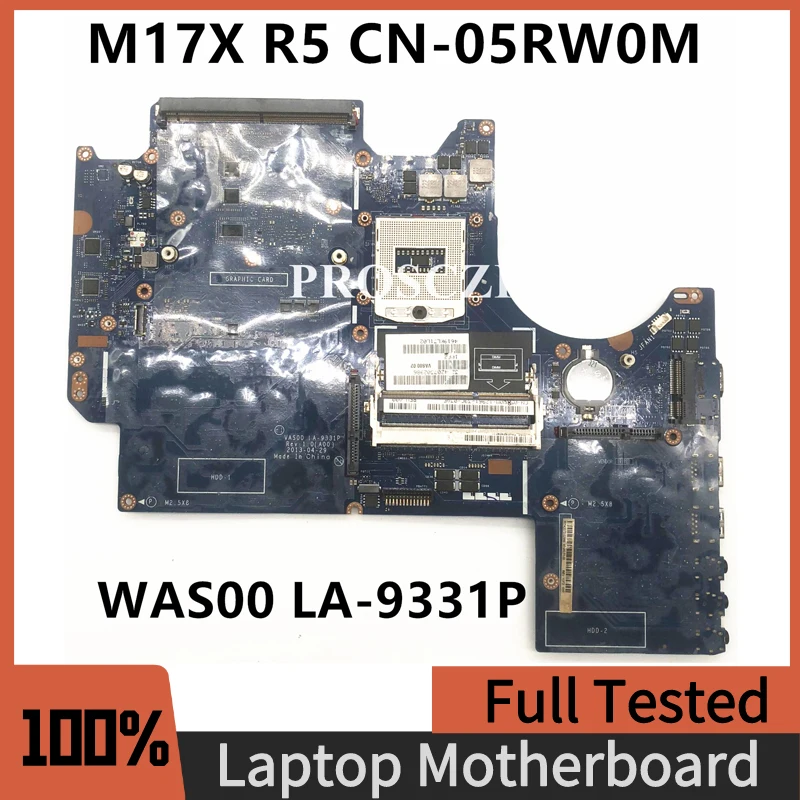 

CN-05RW0M 05RW0M 5RW0M Free Shipping For Pavilion M17X R5 M17XR5 Laptop Motherboard WAS00 LA-9331P PGA947 DDR3 100% Fully Tested