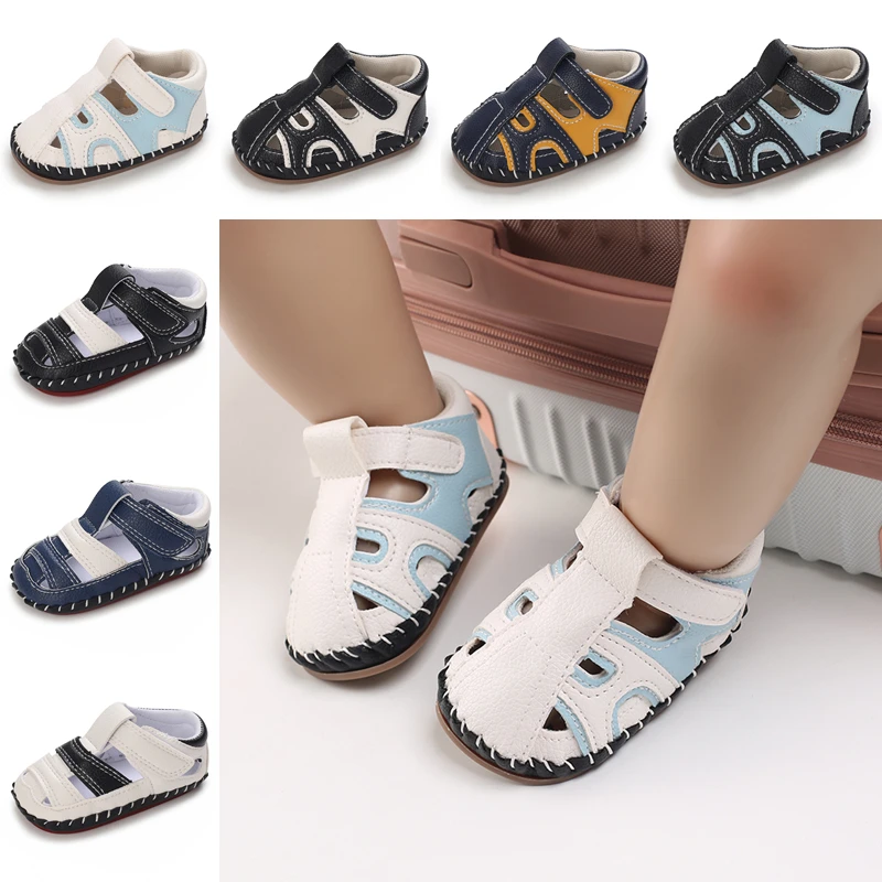 

Summer Newborn Baby Shoes Classic Casual Leather Boy Girl Shoes Toddler Rubber Sole Anti-slip First Walkers Infant Sandal 0-18M
