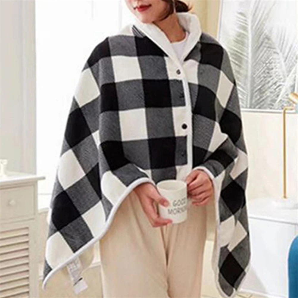 

Electric Heated Blanket Winter Warm Plush USB Rechargeable Wearable Blanket for Sleep Nap Office Travel Outdoor 140x80cm