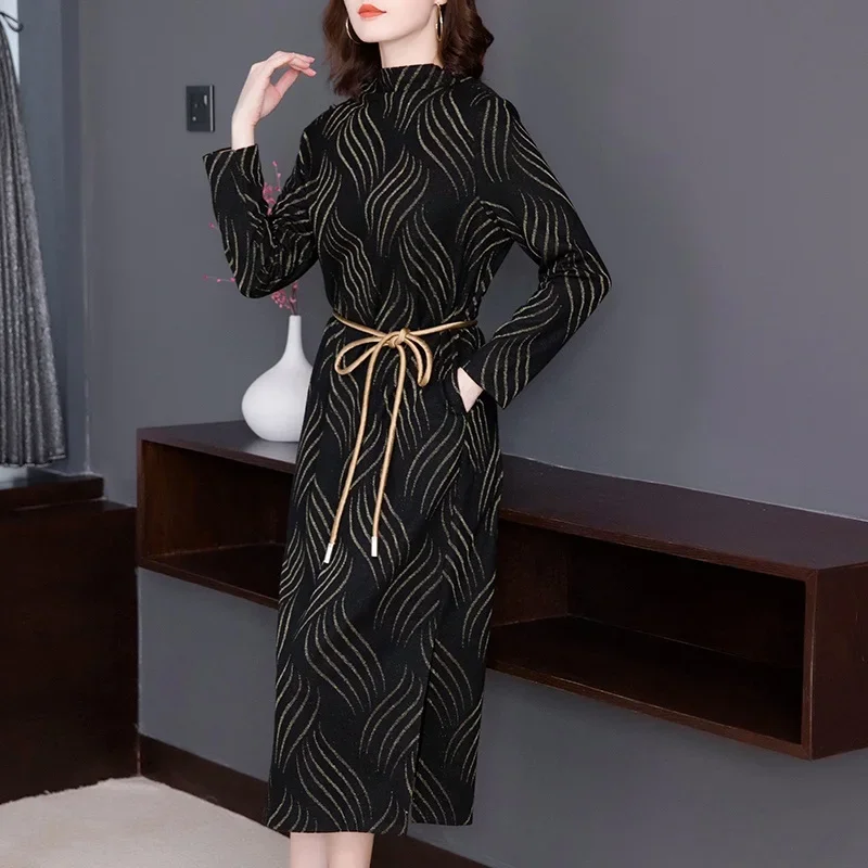 Осень 2024 элегантное китайское платье современное модное платье-Ципао Женская