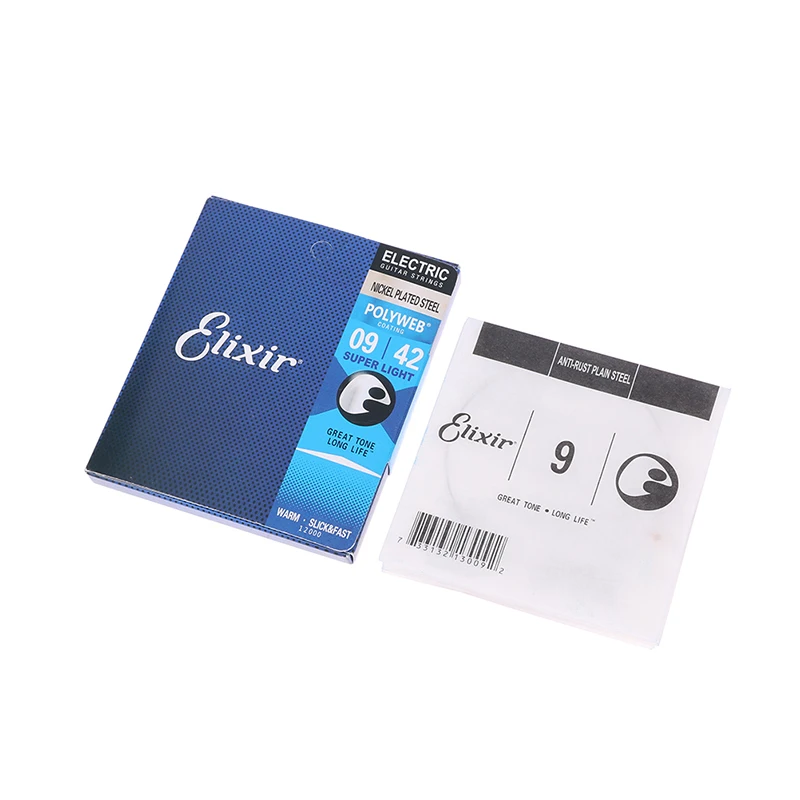 Elixir 12000 Electric Guitar Strings Anti-Rust Plated Nickel Steel With POLYWEB® Coating Strings .009 .011 .016 .024 .032 .042