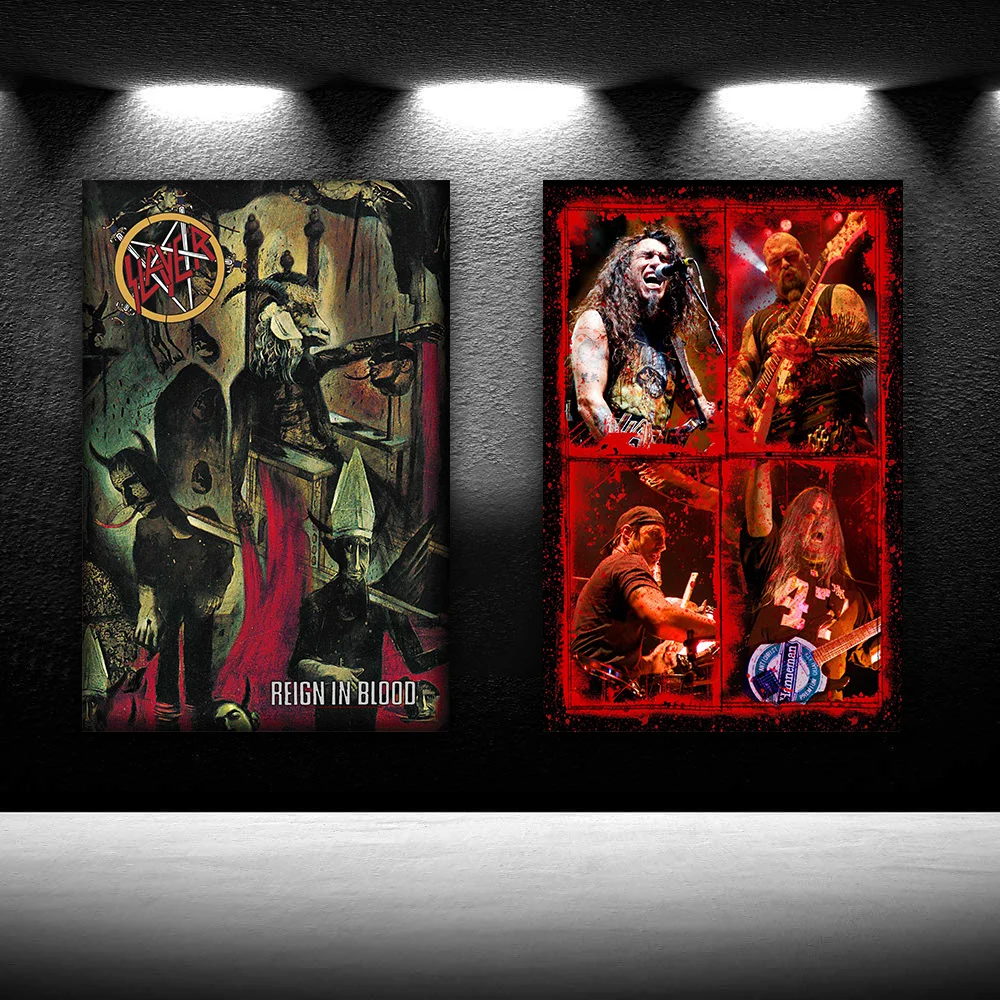 

Classic Retro Slayer Heavy Metal Rock Band HD Nice Merchandise Print Canvas Poster Bedroom Decor Sports Office Room Decor Poster