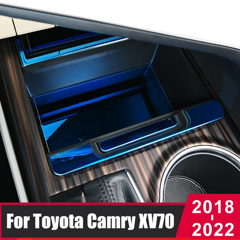 Caja de almacenamiento de consola Central de coche, cubierta embellecedora de contenedor para Toyota Camry XV70 2018-2020 2021 2022 2023, accesorios