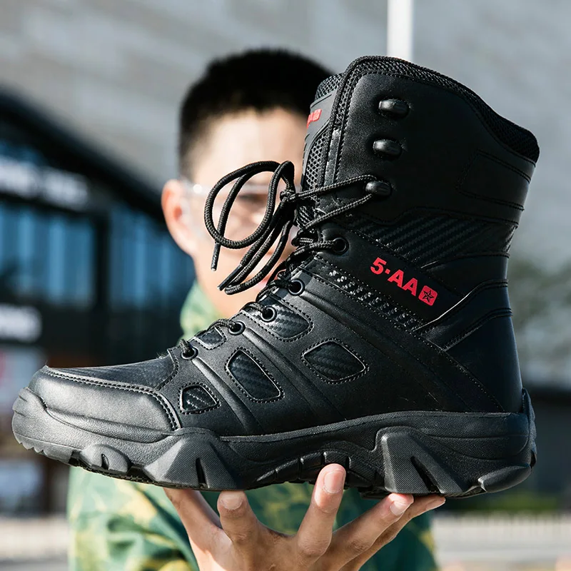

Military Boots Men Tactical Boots Military Training Wearable Desert Combat Boots Men Shoes Big Size 39-47 Zapatillas Hombre Male