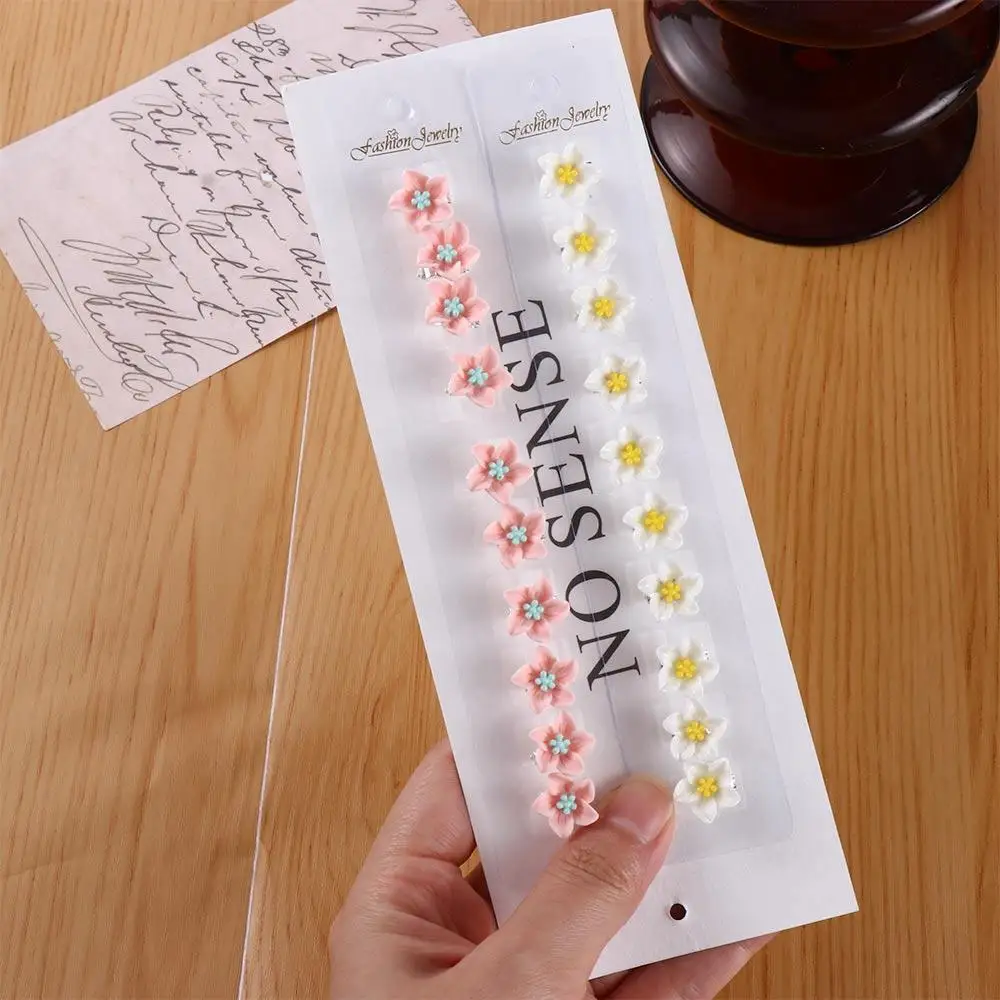 

Trendy Korean style Hair Accessories Kid Hair Styles Holder Hair Claws Flower Hair Clips Soft Ceramics Small Hairpins