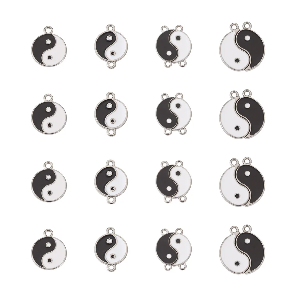 

Pandahall 20Pcs/Box Yin Yang Alloy Enamel Connector Charms Metal Link Pendants For Necklace Bracelet Earring Jewelry Making Gift