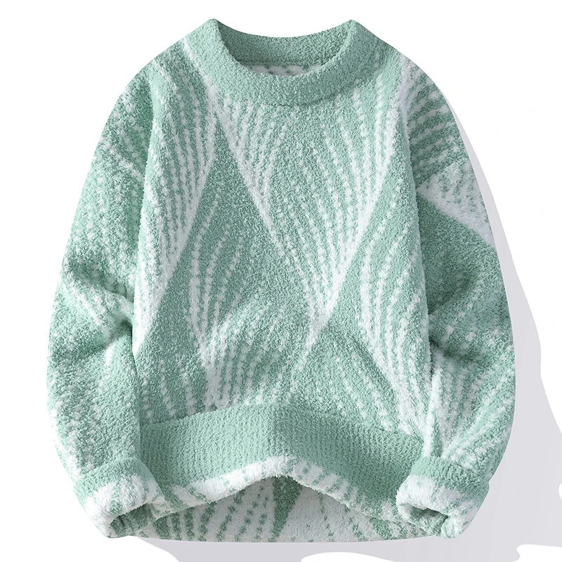 Мужские модные свитера в полоску 2024 осень/зима Свободная трикотажная одежда