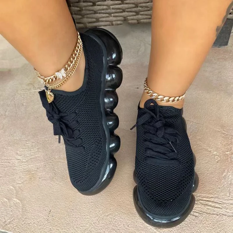 

New Sneakers for Women Fashion Sports Shoes Ladies Running Shoes Knitting Breathable Women Sneaker Tennis Female Casual Flats